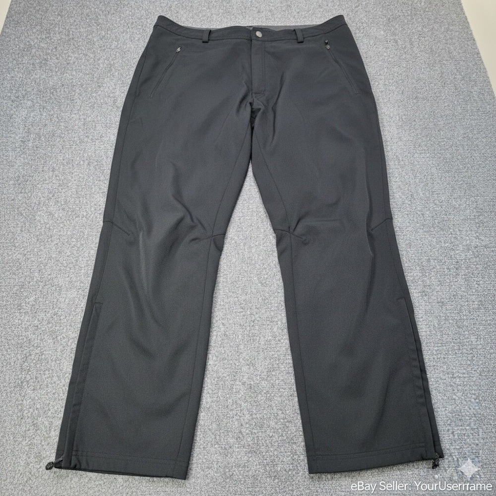 REI Co-op Mistral Softshell Hiking Pants Men's 36x30 Black‎ Ankle Zip Outdoor